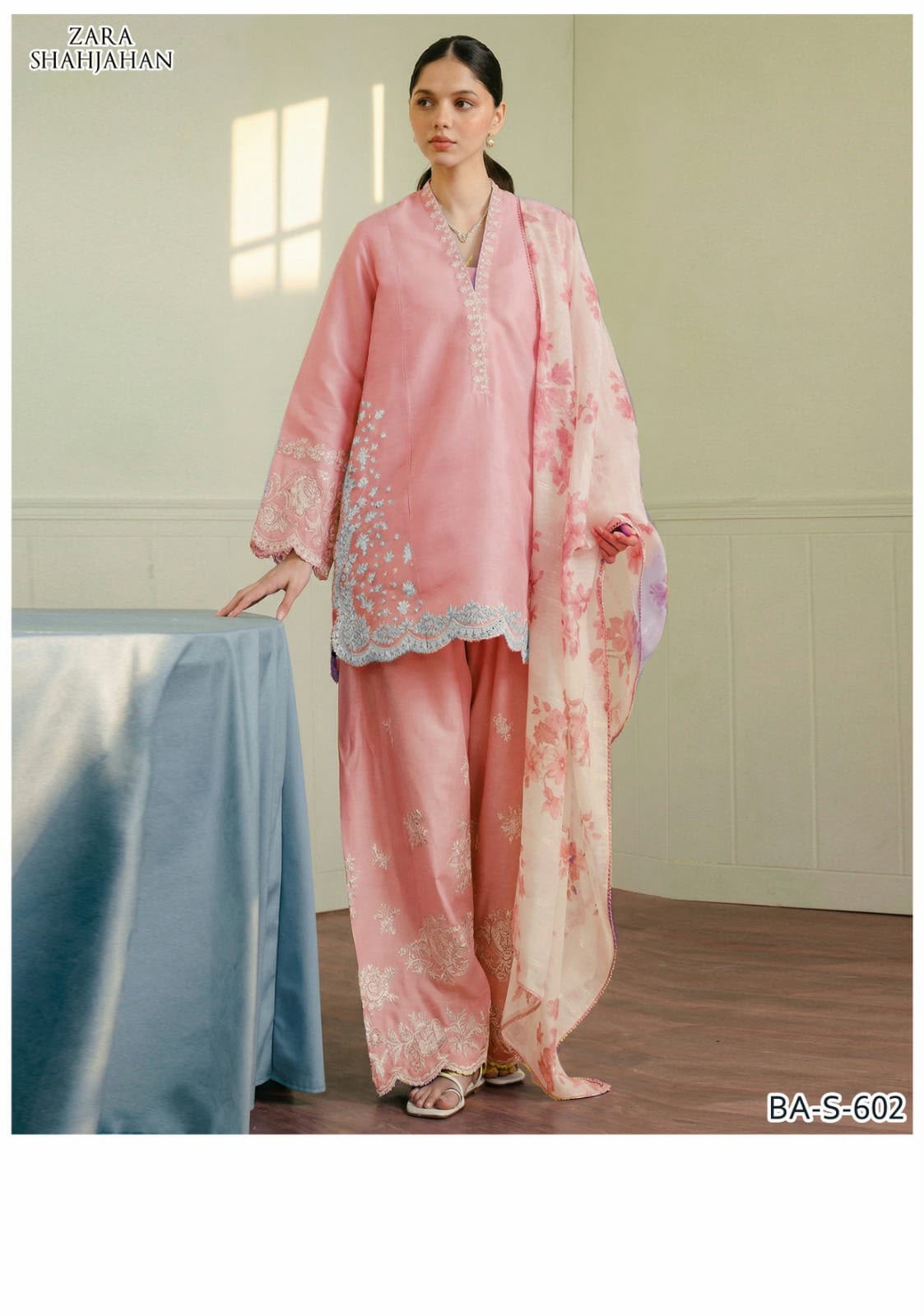 Zara Shahjahan 3PC EMBROIDERED Unstitched Suit