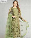Bareeze 3PC Mehndi Green Embroidered Unstitched Suit
