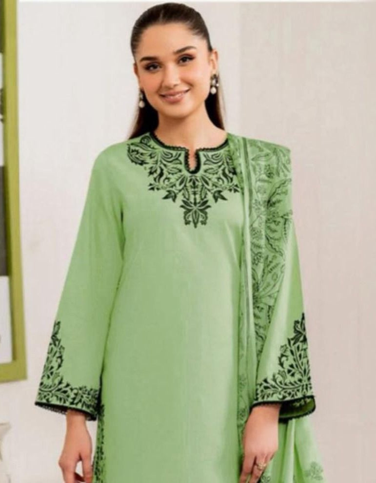 Sapphire 2PC Mint Green Embroidered Unstitched Suit