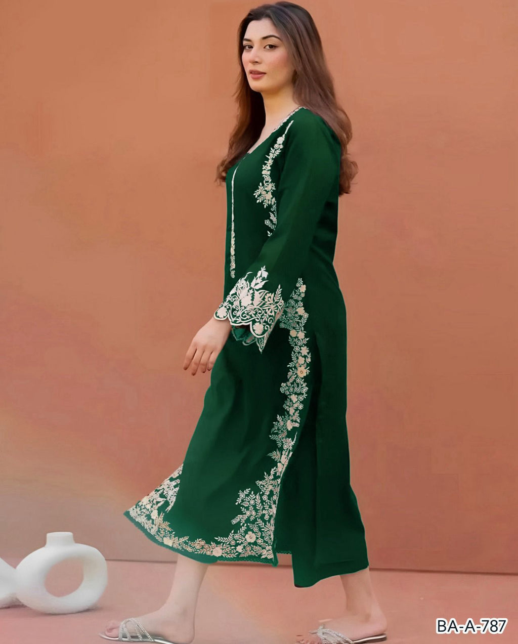 Azure 2PC Deep Green Embroidered Unstitched Suit
