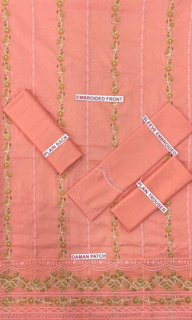 Sapphire 2PC Tea Pink Embroidered Unstitched Suit