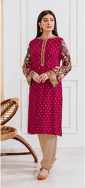 Iznik 3PC Ruby Pink Embroidered Unstitched Suit