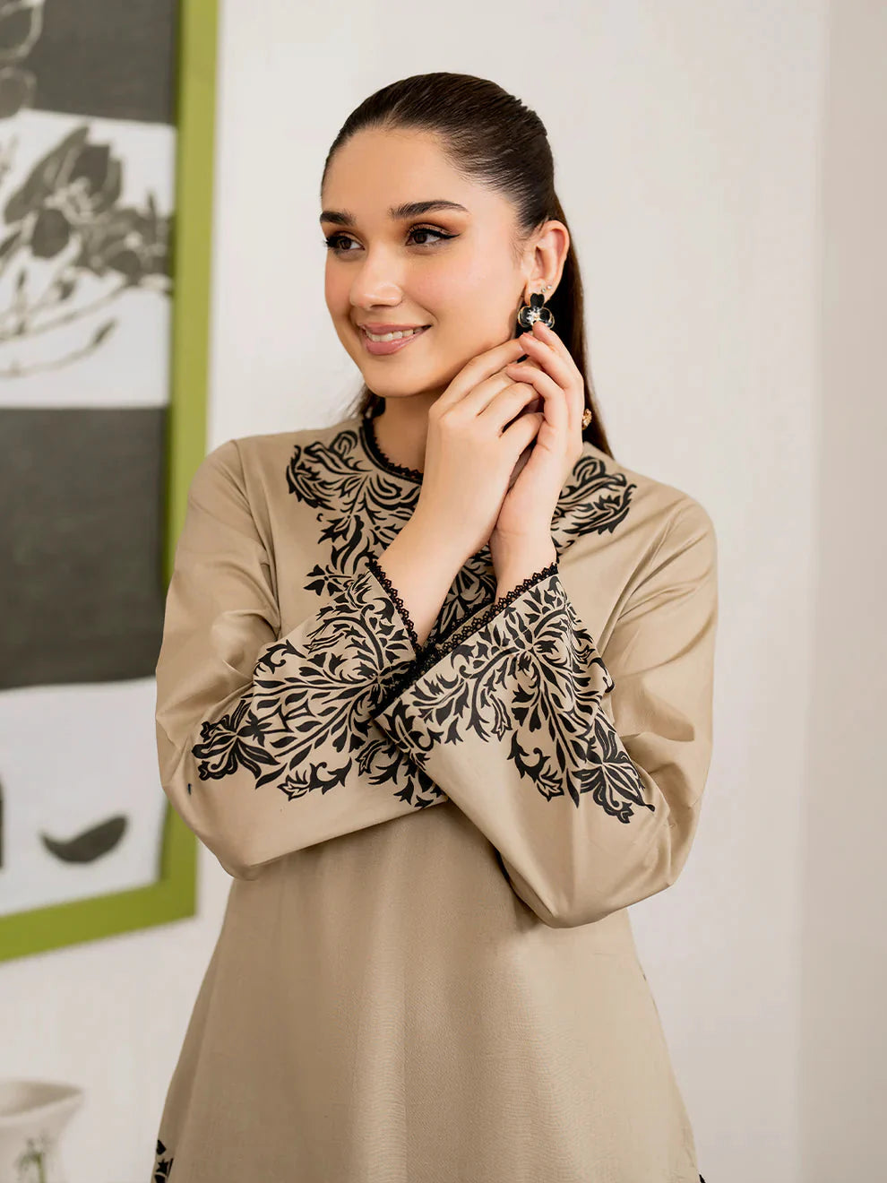 Sapphire 2PC Skin Beige Embroidered Unstitched Suit