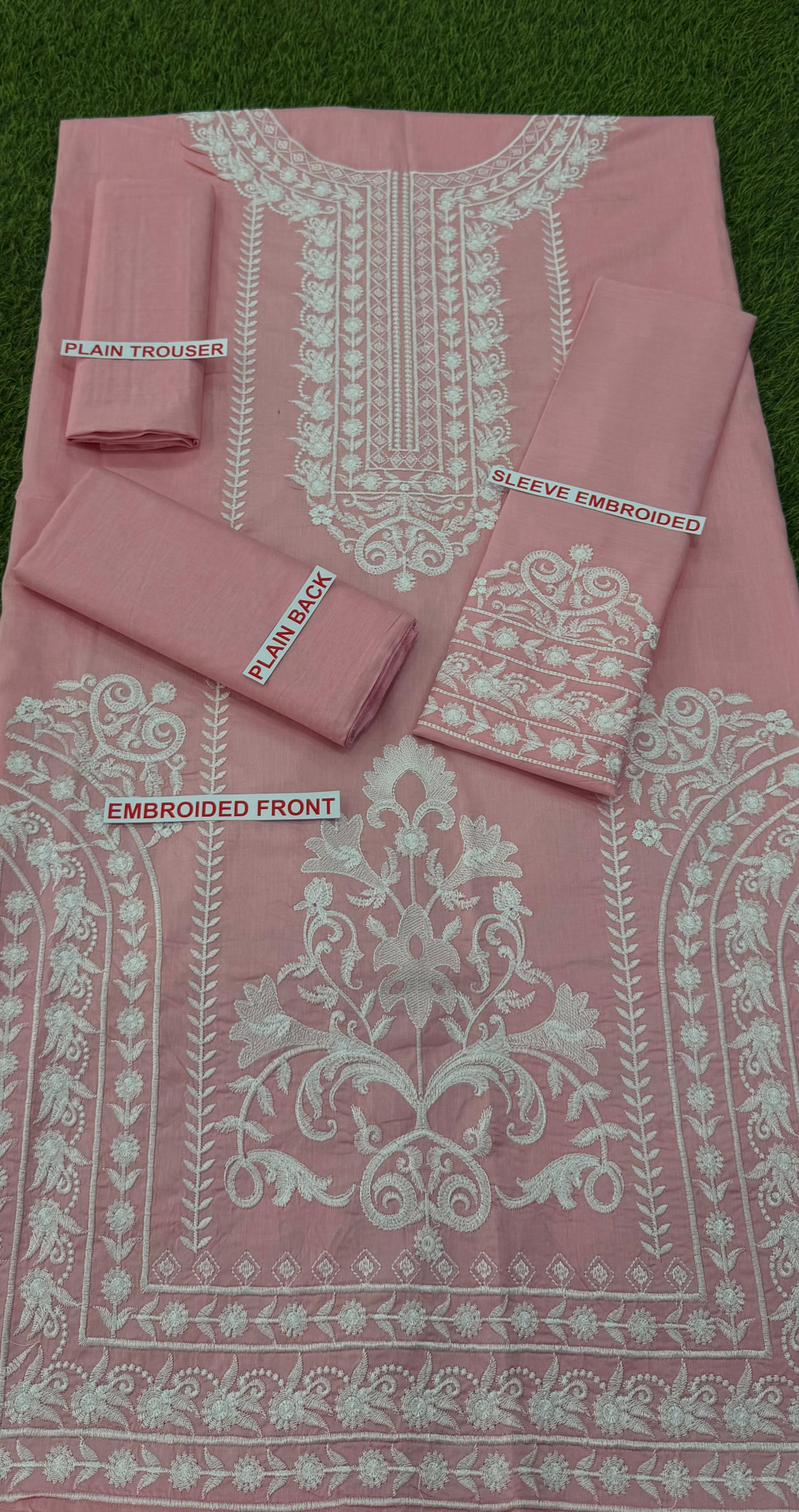 Azure 2PC Pink Embroidered Unstitched Suit