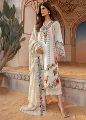 Crimson 3PC Cream White Embroidered Unstitched Suit