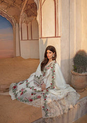 Crimson 3PC Cream White Embroidered Unstitched Suit