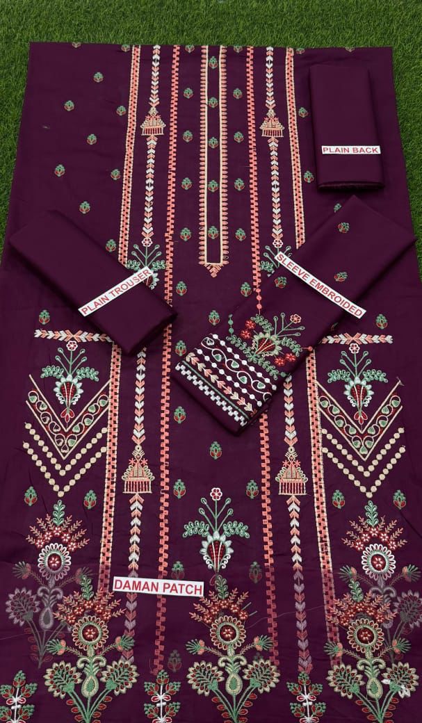 Azure 2PC Purple Embroidered Unstitched Suit