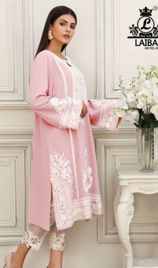 Azure 2PC Pink Embroidered Unstitched Suit