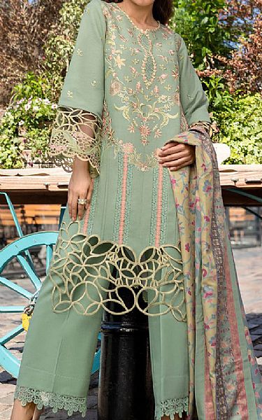 Rang Rasiya 3PC Sea Green Embroidered Unstitched Suit