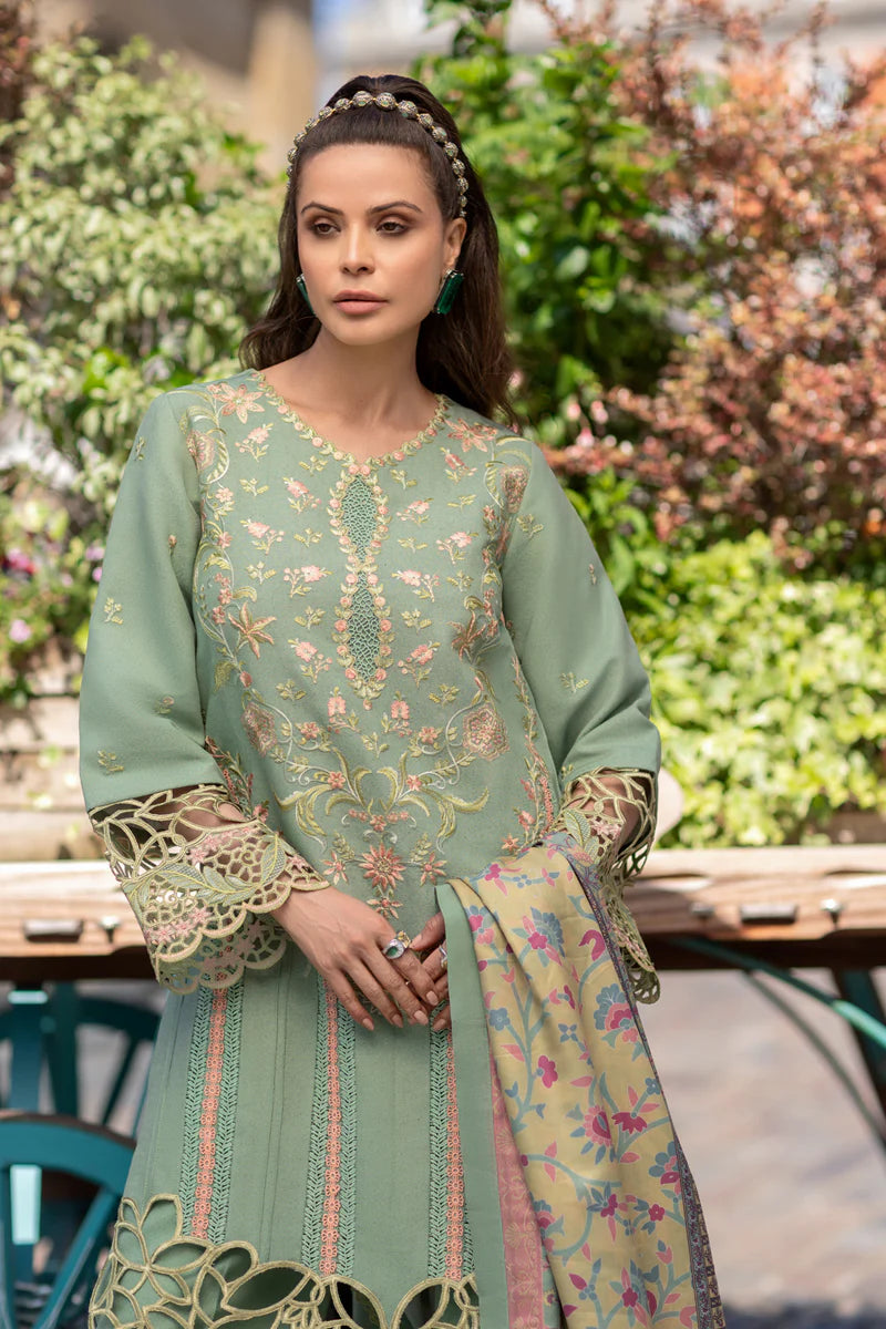 Rang Rasiya 3PC Sea Green Embroidered Unstitched Suit