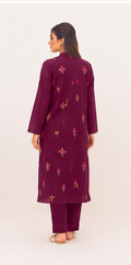 3 PC Plum Floral Embroidered Unstitched Suit By Gul Ahmed