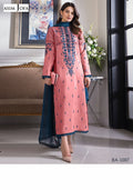 Asim Jofa 3PC Coral Pink Embroidered Unstitched Suit