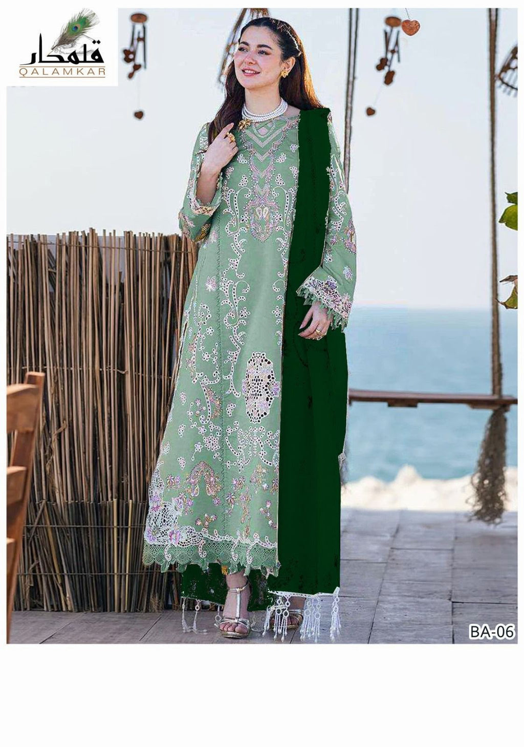 Zara Shahjahan 3 PC Pistachio Green Embroidered Unstitched Suit