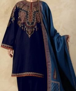Zara Shahjahan 2PC Royal Blue Embroidered Unstitched Suit