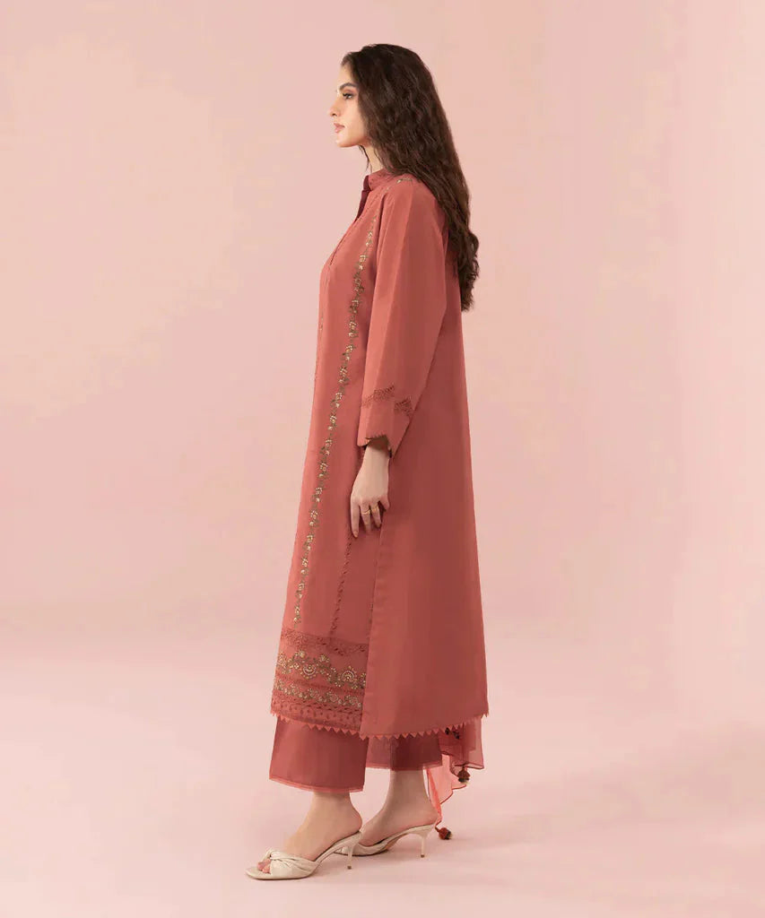 Sapphire 2PC Tea Pink Embroidered Unstitched Suit